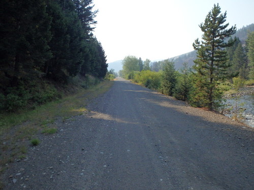 GDMBR: Pedaling parallel to the Interstate Highway (I-15).